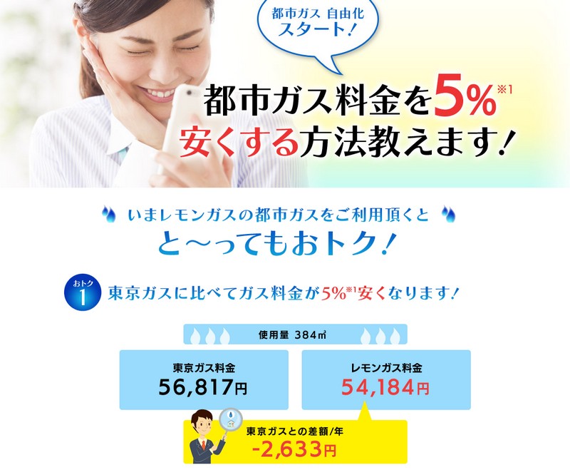 都市ガス開栓【アクアクララ/レモンガス】情報サイト